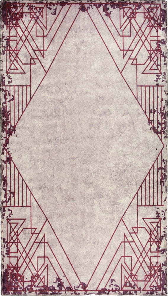 Červeno-krémový pratelný koberec 150x80 cm - Vitaus Vitaus