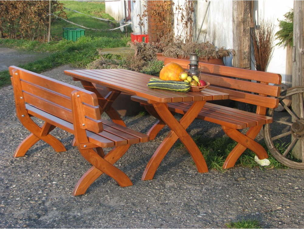 Zahradní jídelní stůl z borovicového dřeva 160x70 cm Strong - Rojaplast Rojaplast