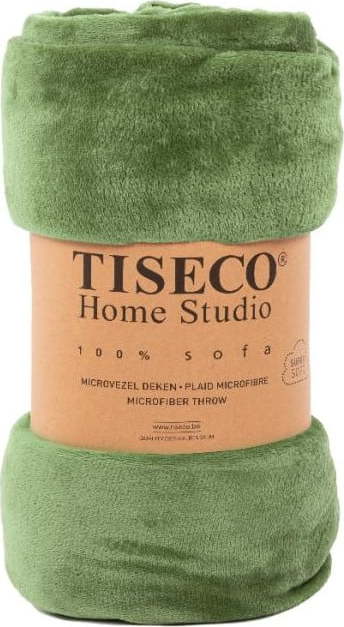 Zelený přehoz z mikroplyše na jednolůžko 150x200 cm Cosy - Tiseco Home Studio Tiseco Home Studio
