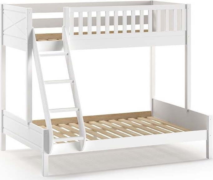 Bílá patrová dětská postel 140x200/90x200 cm Scott - Vipack Vipack