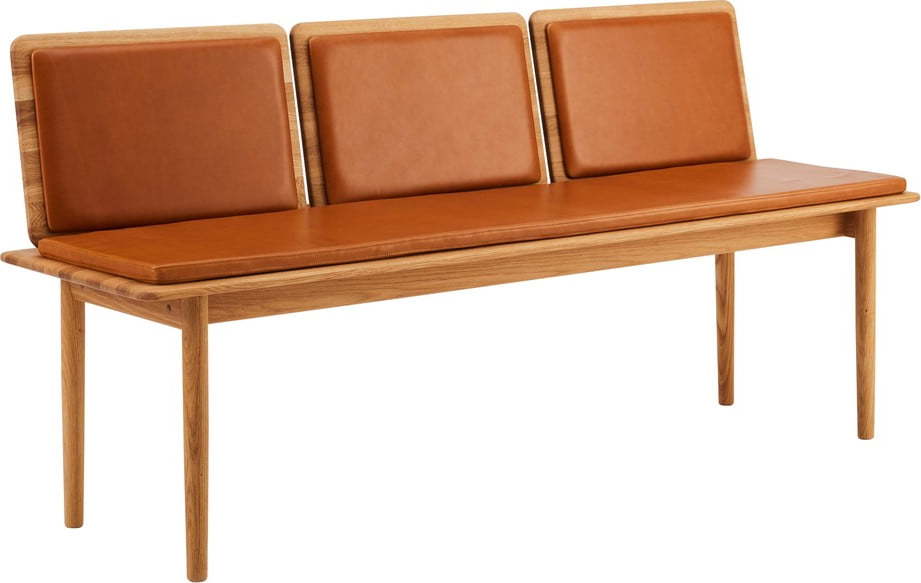 Koňakově hnědá kožená lavice Elba - Hammel Furniture Hammel Furniture