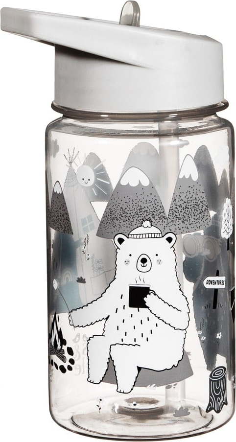 Světle šedá dětská lahev 400 ml Bear Adventure - Sass & Belle Sass & Belle
