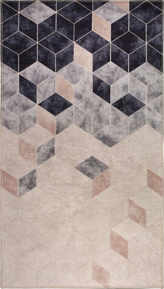 Tmavě modro-krémový pratelný koberec 180x120 cm - Vitaus Vitaus