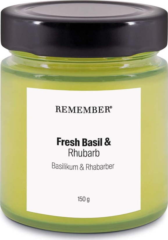 Vonná sojová svíčka doba hoření 35 h Fresh Basil & Rhubarb - Remember Remember