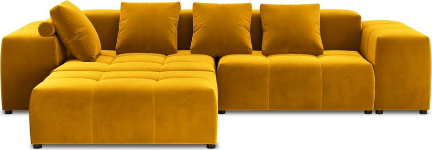 Žlutá sametová rohová pohovka (variabilní) Rome Velvet - Cosmopolitan Design Cosmopolitan design