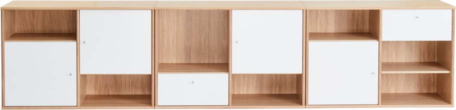 Bílá nízká komoda v dekoru dubu 267x61 cm Mistral - Hammel Furniture Hammel Furniture