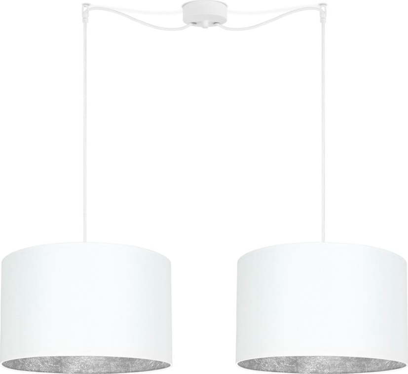 Bílé dvojité stropní svítidlo s vnitřkem ve stříbrné barvě Sotto Luce Mika Sotto Luce