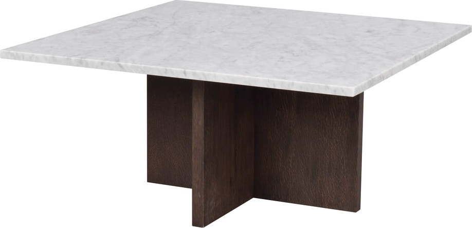Bílo-hnědý mramorový konferenční stolek 90x90 cm Brooksville - Rowico Rowico