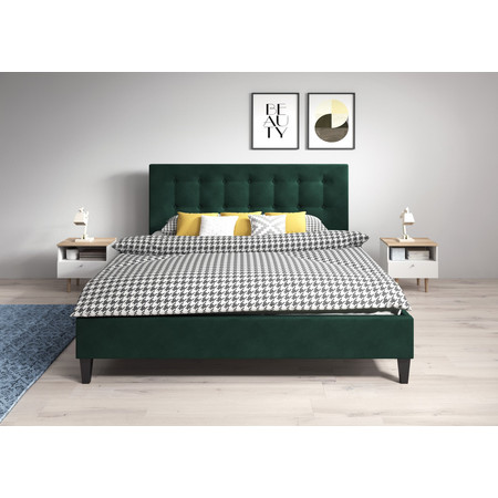 Čalouněná postel DAVID rozměr 90x200 cm Zelená TT-FURNITURE