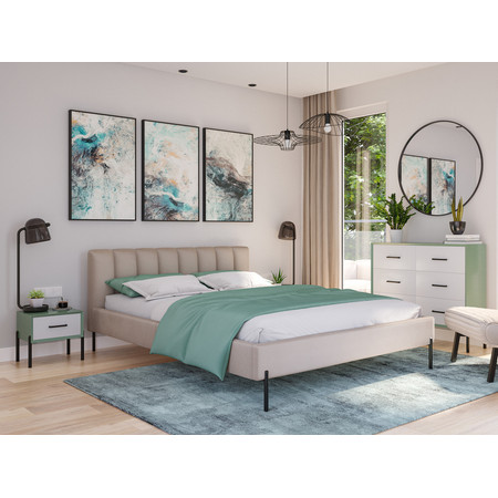 Čalouněná postel MILAN rozměr 180x200 cm Béžová TT-FURNITURE