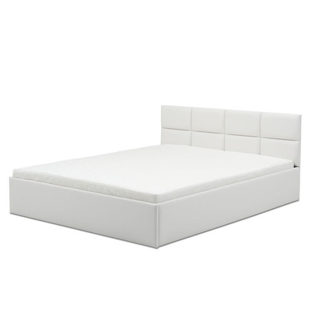 Čalouněná postel MONOS II s pěnovou matrací rozměr 160x200 cm - Eko-kůže Bílá eko-kůže SG-nábytek