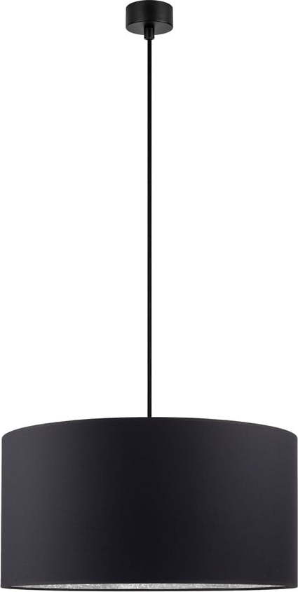 Černé závěsné svítidlo s vnitřkem ve stříbrné barvě Sotto Luce Mika