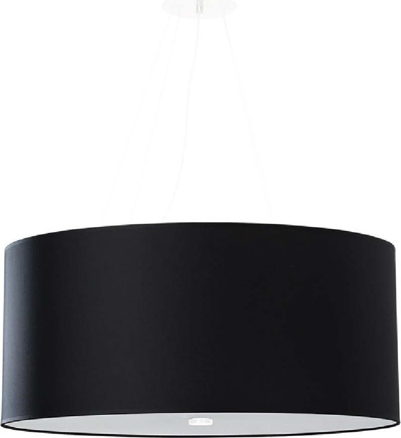 Černé závěsné svítidlo se skleněným stínidlem ø 60 cm Volta – Nice Lamps Nice Lamps