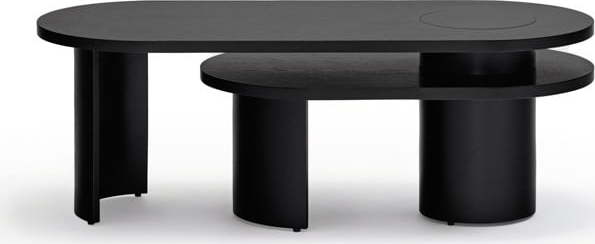 Černý konferenční stolek v dekoru jasanu 120x50 cm Nori - Teulat Teulat