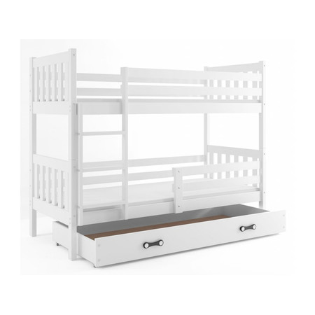 Dětská patrová postel CARINO s úložným prostorem 80x160 cm - bílá Bílá BMS