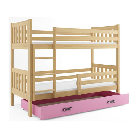 Dětská patrová postel CARINO s úložným prostorem 80x160 cm - borovice Ružové BMS