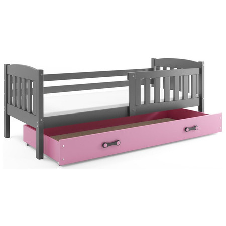 Dětská postel KUBUS s úložným prostorem 80x160 cm - grafit Ružové BMS