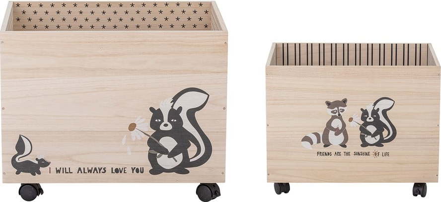 Dřevěné dětské úložné boxy v sadě 2 ks Nonni - Bloomingville Mini Bloomingville Mini