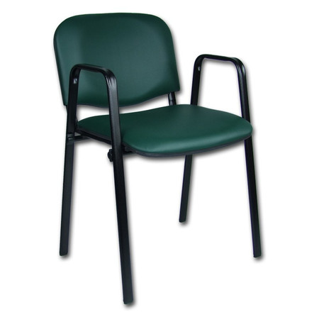 Konferenční židle ISO eko-kůže s područkami Tmavě zelená D6 EKO Mazur