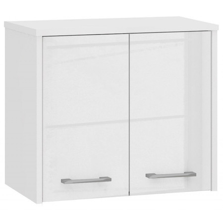 Koupelnová závěsná skříňka FIN W60 2D-lesklá bílá Akord