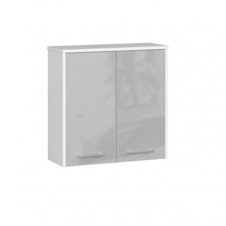 Koupelnová závěsná skříňka FIN W60 2D-metalic/bílá Akord