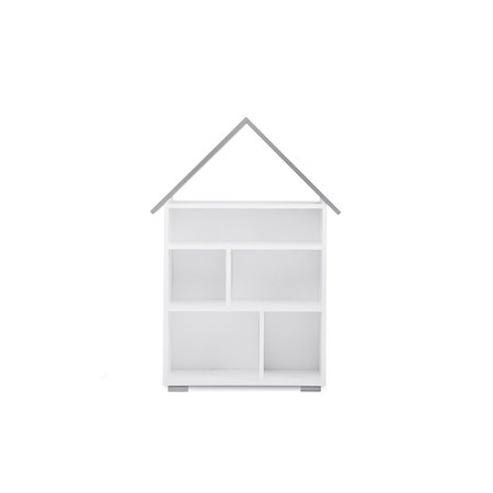 Regál PABIS domeček - bílá/šedá SG-nábytek