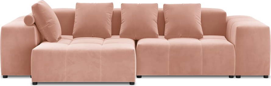 Růžová sametová rohová pohovka (variabilní) Rome Velvet - Cosmopolitan Design Cosmopolitan design