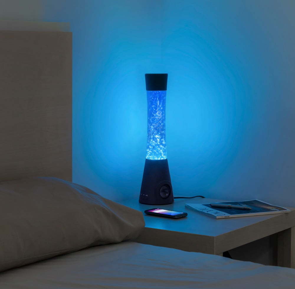 Stolní vodní lampa s reproduktorem InnovaGoods Flow Glitter Lamp InnovaGoods