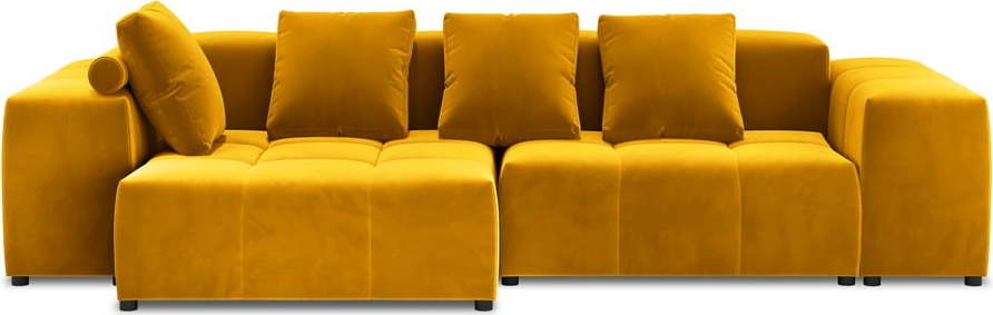 Žlutá sametová rohová pohovka (variabilní) Rome Velvet - Cosmopolitan Design Cosmopolitan design
