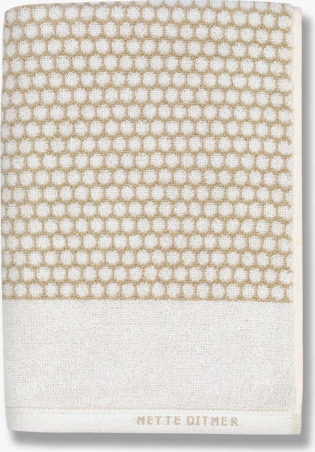 Bílo-béžový bavlněný ručník 50x100 cm Grid – Mette Ditmer Denmark Mette Ditmer Denmark
