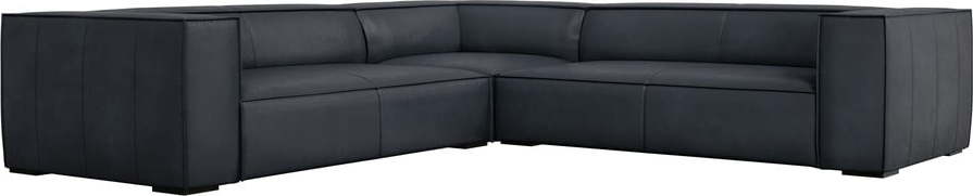 Černá kožená rohová pohovka (variabilní) Madame – Windsor & Co Sofas Windsor & Co Sofas