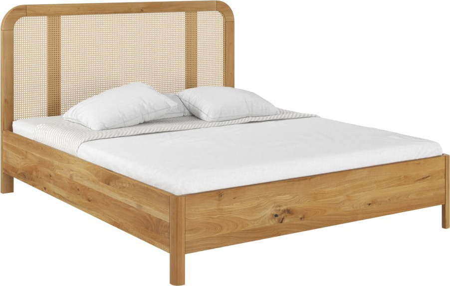 Dvoulůžková postel z dubového dřeva 200x200 cm v přírodní barvě Harmark – Skandica SKANDICA