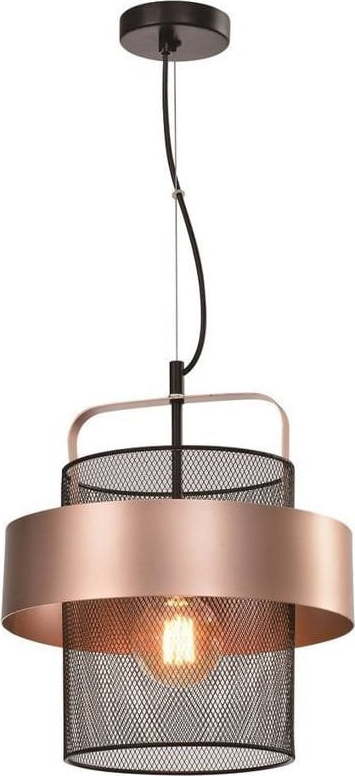 Kovové závěsné svítidlo v černo-měděné barvě ø 30 cm Fiba – Candellux Lighting Candellux Lighting