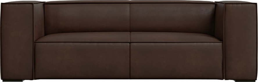 Tmavě hnědá kožená pohovka 212 cm Madame – Windsor & Co Sofas Windsor & Co Sofas