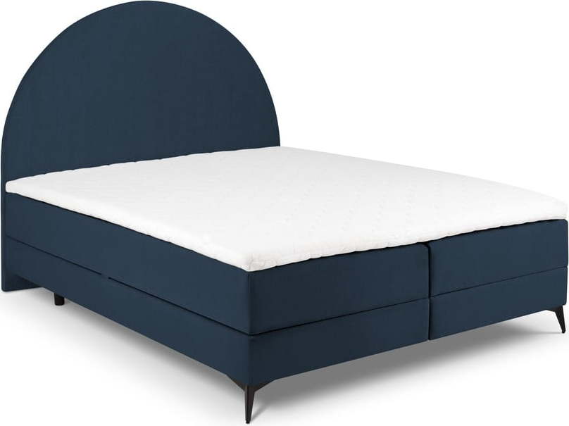 Tmavě modrá boxspring postel s úložným prostorem 160x200 cm Sunrise – Cosmopolitan Design Cosmopolitan design