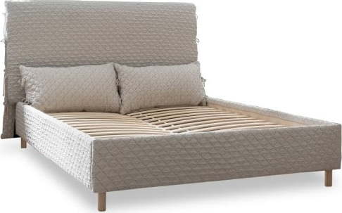Béžová čalouněná dvoulůžková postel s roštem 180x200 cm Sleepy Luna – Miuform Miuform