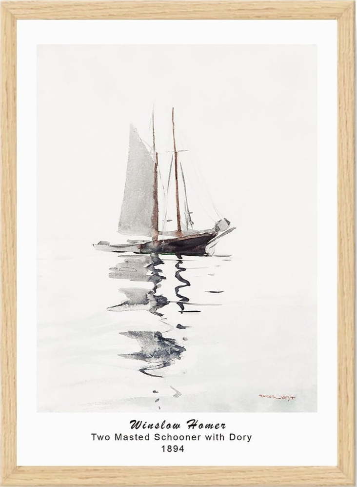 Plakát v rámu 35x45 cm Winslow Homer – Wallity Wallity