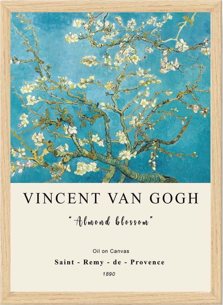 Plakát v rámu 55x75 cm Vincent van Gogh – Wallity Wallity
