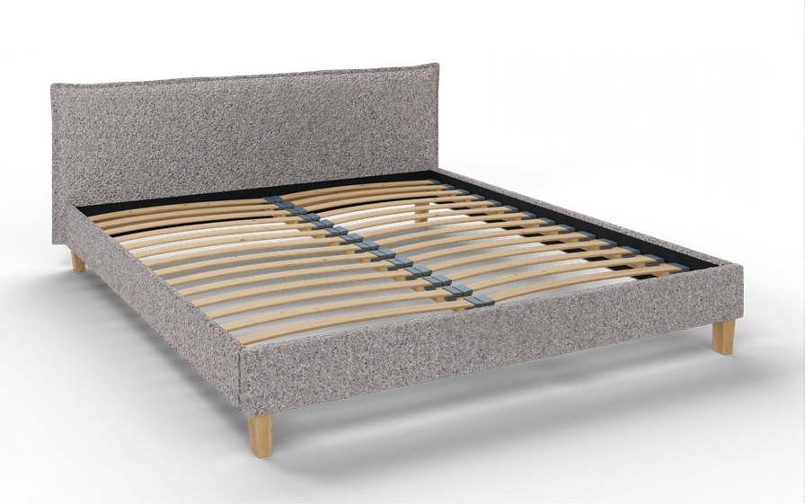 Šedá čalouněná dvoulůžková postel s roštem 180x200 cm Tina – Ropez Ropez