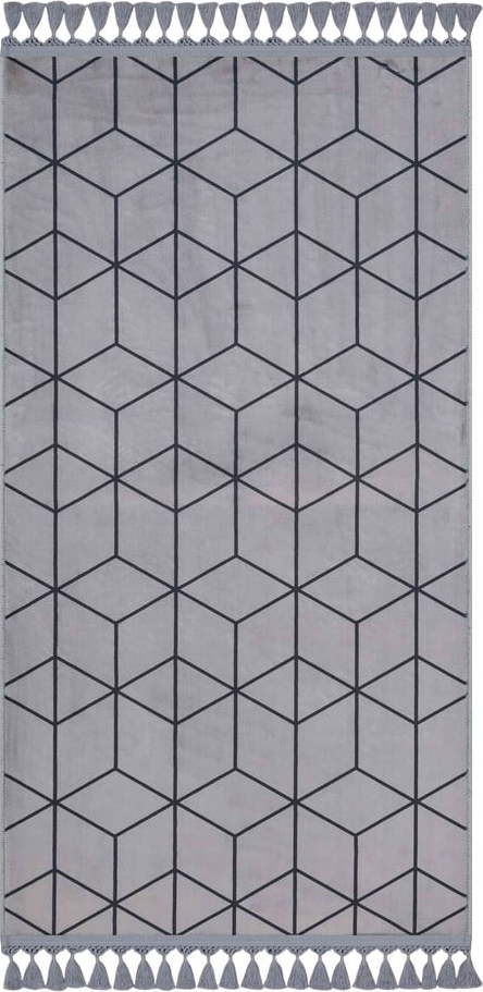 Šedý pratelný koberec běhoun 200x80 cm - Vitaus Vitaus
