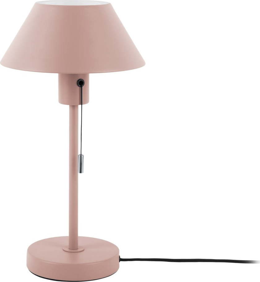Světle růžová stolní lampa s kovovým stínidlem (výška 36 cm) Office Retro – Leitmotiv Leitmotiv