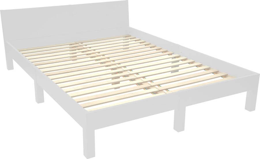 Světle šedá dvoulůžková postel z bukového dřeva s roštem 160x200 cm Dabi – Ragaba Ragaba