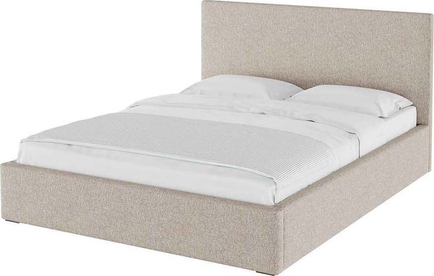 Béžová čalouněná dvoulůžková postel s úložným prostorem s roštem 180x200 cm Bufo Bed – MESONICA MESONICA
