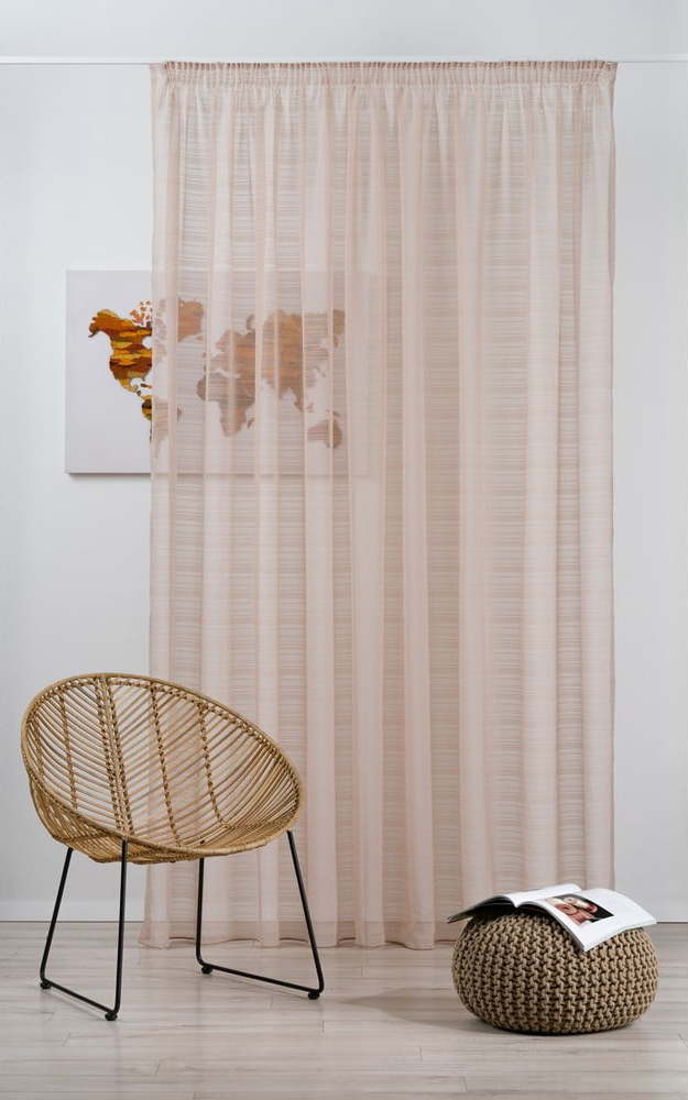 Béžová záclona 300x245 cm Leonida – Mendola Fabrics Mendola Fabrics