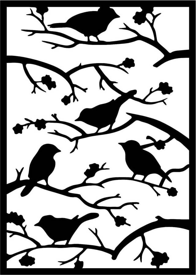 Kovová nástěnná dekorace 47x66 cm Branch & Birds – Wallity Wallity