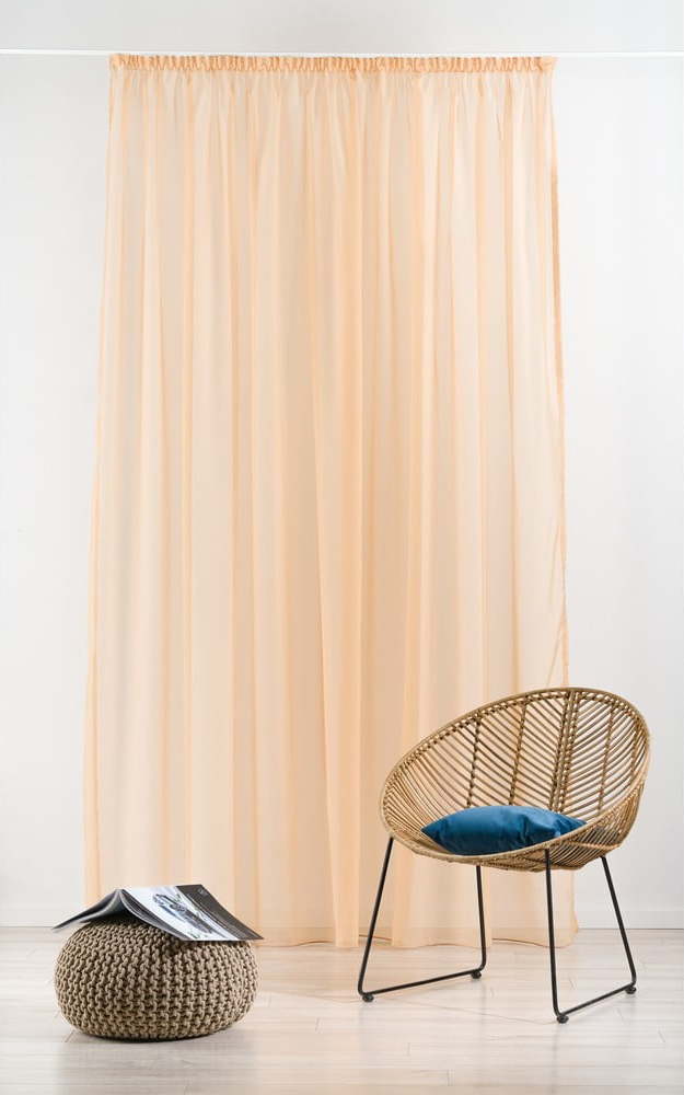 Oranžová záclona 300x260 cm Voile – Mendola Fabrics Mendola Fabrics