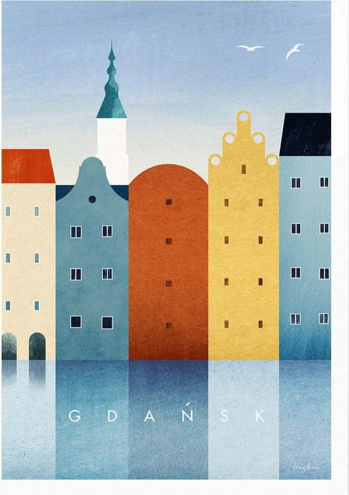 Plakát 30x40 cm Gdansk – Travelposter Travelposter