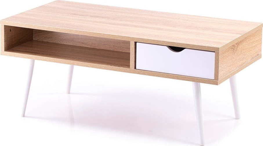 Konferenční stolek s deskou v dubovém dekoru v přírodní barvě 50x100 cm Mexo – Homede HOMEDE