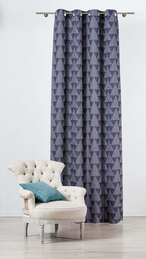 Modro-šedý závěs 130x260 cm Zatapa – Mendola Fabrics Mendola Fabrics