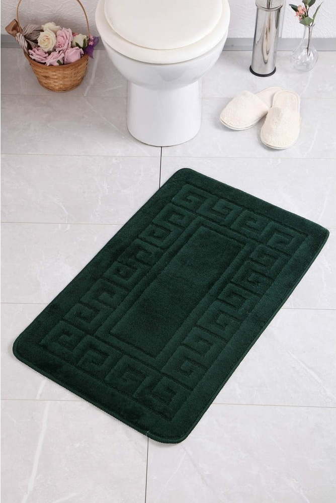 Tmavě zelená koupelnová předložka 60x100 cm Ethnic – Foutastic Foutastic